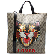 450950 Soft GG Supreme Vertical Tote Angry Cat Loved