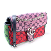 443497 GG Marmont Shoulder Multicolor Quilted Canvas Small Flap