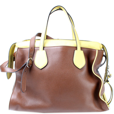 370820 Rambled Layered Tote Leather