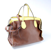 370820 Rambled Layered Tote Leather