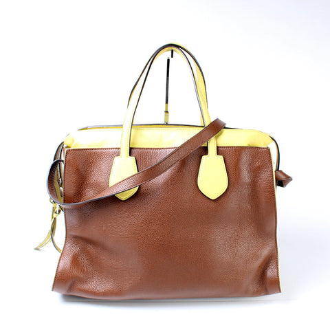 370820 Rambled Layered Tote Leather