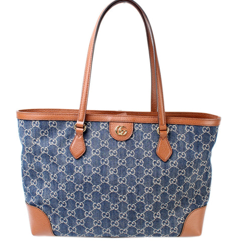 631685 Ophidia GG Denim Tote