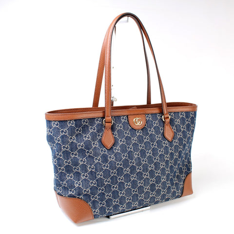 631685 Ophidia GG Denim Tote