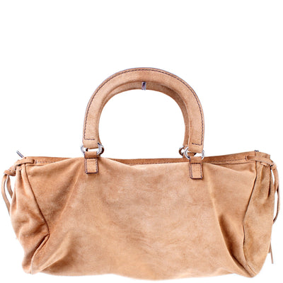 Suede Top Handle Bag