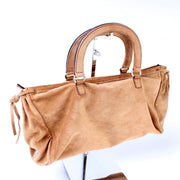 Suede Top Handle Bag