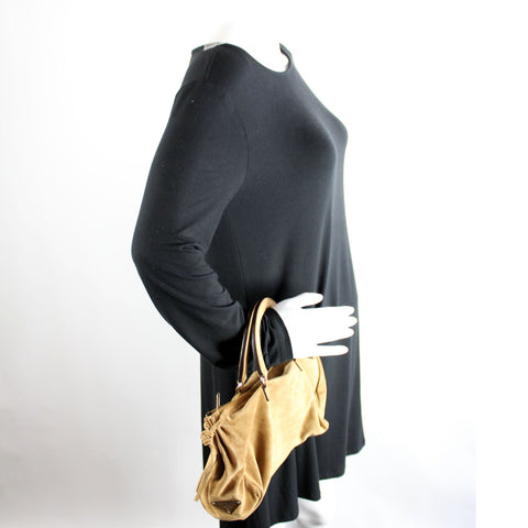 Suede Top Handle Bag