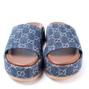 GG Denim Platform Slides Size 39.5