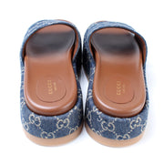 GG Denim Platform Slides Size 39.5