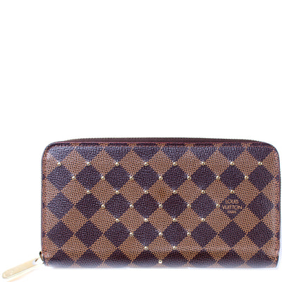 Zippy Wallet Studded Damier Ebene