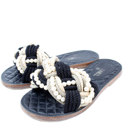 Pearl and Rope Mules Size 38