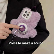 Purple plush monster phone case