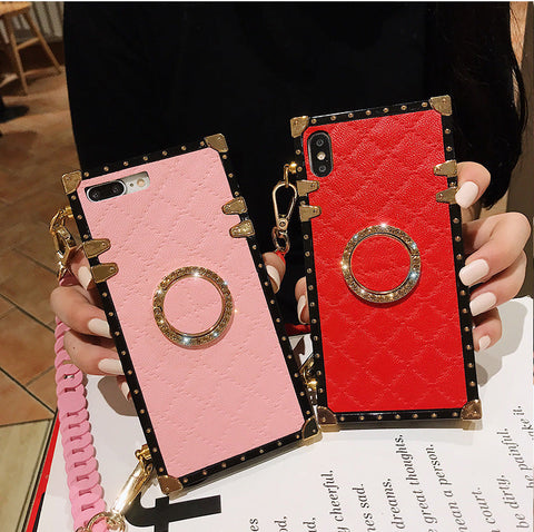 Oblique Chain Square Phone Case