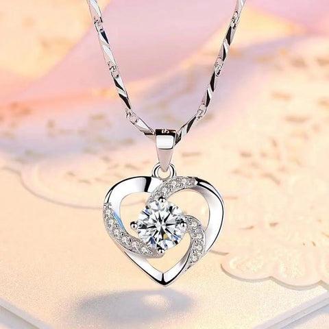 95 sterling silver necklace female ins clavicle pendant