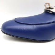 Hermes Oz Kelly Mules Bleu Maritime Leather Palladium Hardware Size 39