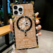 Magnetic attraction square phone case for iPhone