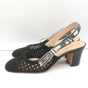 Christian Dior Dior &Moi Slingback Pumps Black Cannage Embroidery Size 41 NEW