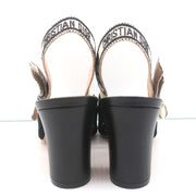 Christian Dior Dior &Moi Slingback Pumps Black Cannage Embroidery Size 41 NEW