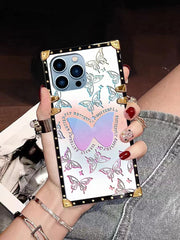 Luxury butterfly Square  Phone Case for iPhone