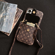 Body cross card hold leather phone case for iphone