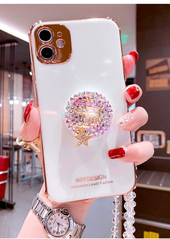 Fashion diamond electroplating phone case