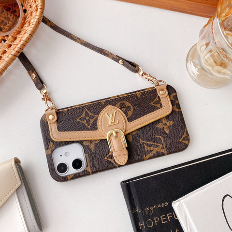 Fashion messenger card holder phone case