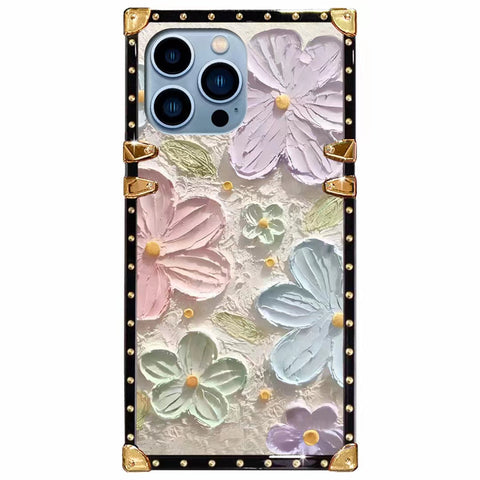 Luxury  Flower Square Phone Case for iPhone