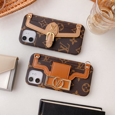 Fashion messenger card holder phone case