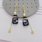 Alloy earrings, long pendant necklace, collarbone chain