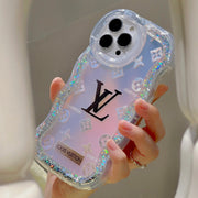 Wave Pattern Sequin Quicksand Tpu Phone Case