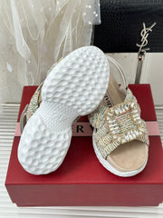 2023 Diamond Buckle Silk Sandals-S33