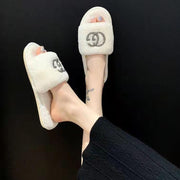 New Woman Warm Flurry Slippers Flats Home  Winter Plush Shoes