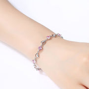 Four-leaf clover silver bracelet