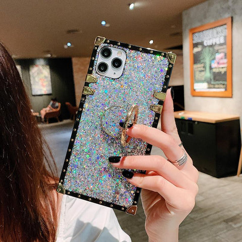 Shiny square bracket phone case