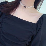 Sheepskin Necklace neck chain pearl chain