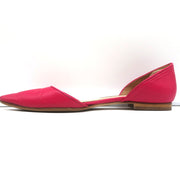 Manolo Blahnik d'Orsay Pointed Toe Flats Soussaba Fuchsia Leather Size 36.5