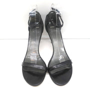 Stuart Weitzman Nunaked Ankle Strap Sandals Black Leather Size 10.5