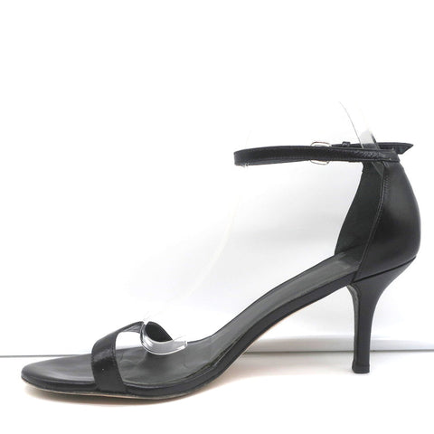 Stuart Weitzman Nunaked Ankle Strap Sandals Black Leather Size 10.5