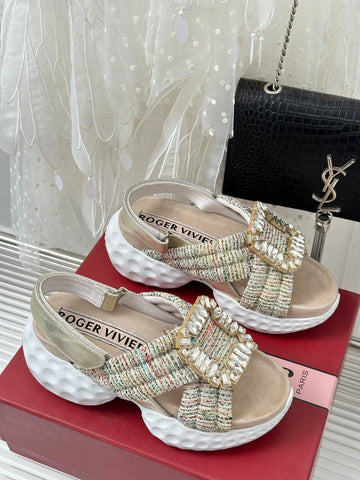 2023 Diamond Buckle Silk Sandals-S33