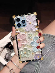 Luxury  Flower Square Phone Case for iPhone