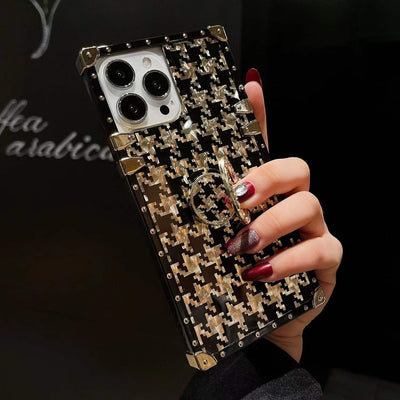 Fashion Square Geometric Leather Case