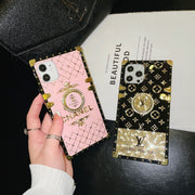 Shiny golden pink stand phone case