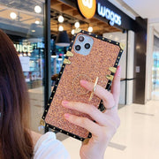 Luxurious Shiny square Ring bracket phone case