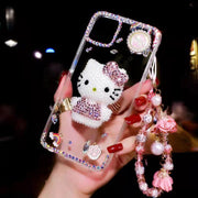 Luxury crystal cat bracelet phone case  for iphone