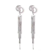 2022 tassel long zircon earrings