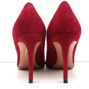 Aquazzura Love Tassel Pumps Red Suede Size 36.5 Pointed Toe Heels