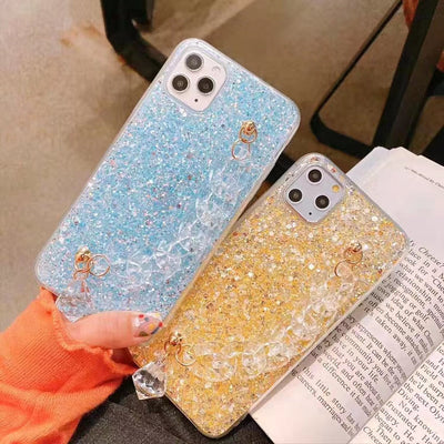 Sequined crystal wristband phone case