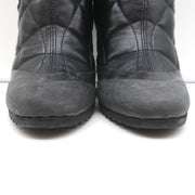 BB Brit Beverley 100 Ankle Boots Black Quilted Leather & Rubber Size 37