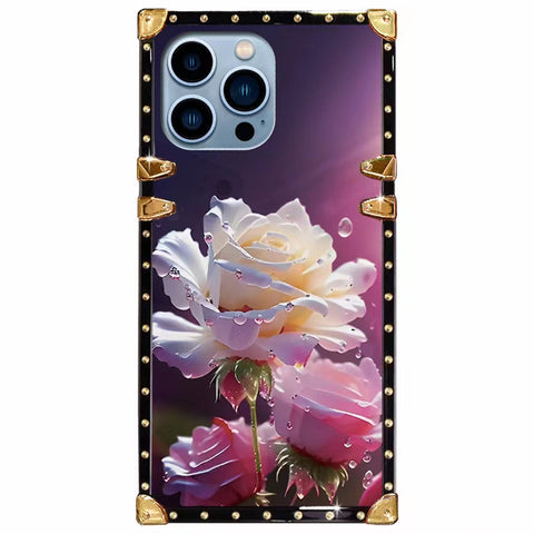 Luxury  Flower Square Phone Case for iPhone