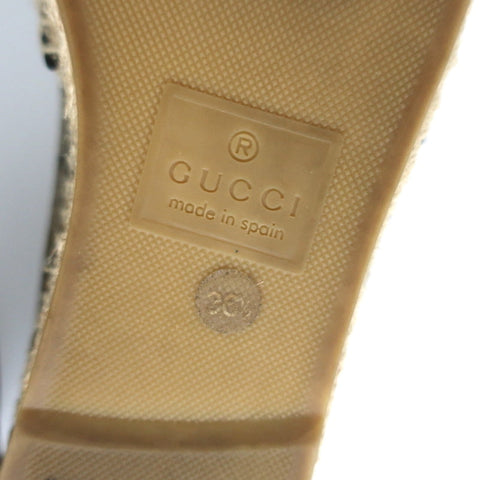 Gucci Pilar Espadrille Flats Beige/Gold Bee Print GG Supreme Canvas Size 36.5