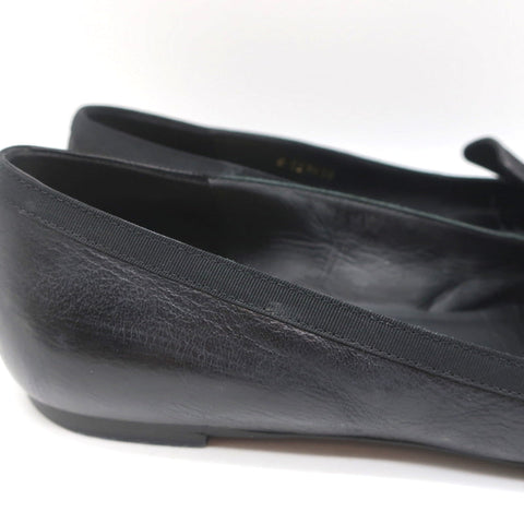 13B Camellia Cap Toe Flats Black Leather Size 37